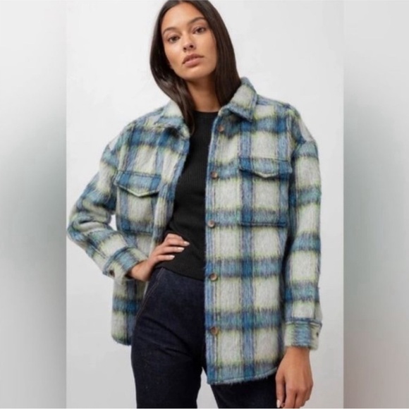 Rails Turner Shirt Jacket Cobalt Lime Smoke ๐ - Picture 2 of 5